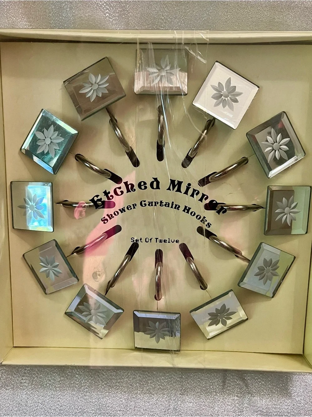 Shower Hooks Etched Mirrors New in Box
